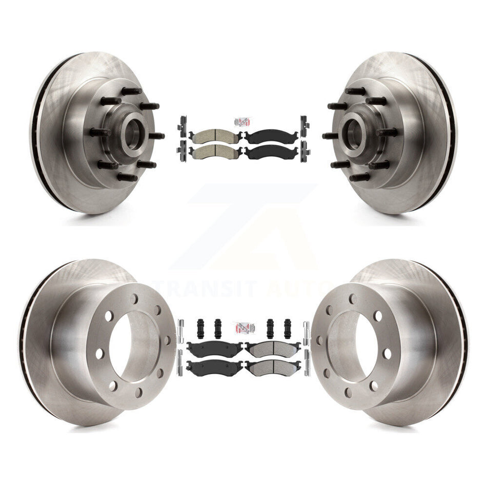 Front Rear Semi-Metallic Pads And Disc Brake Rotors Hub Kit For 2001-2002 Dodge Ram 2500 K8A-105839