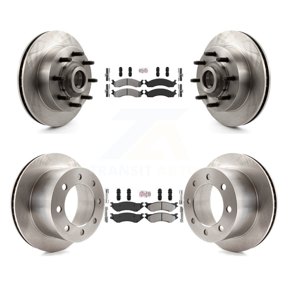 Front Rear Semi-Metallic Pads And Disc Brake Rotors Hub Kit For 2001-2002 Dodge Ram 2500 K8A-105840