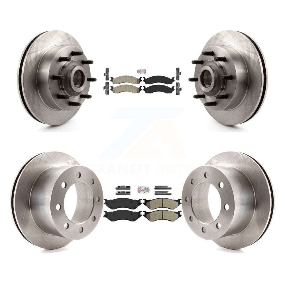 Front Rear Semi-Metallic Pads And Disc Brake Rotors Hub Kit For 2001-2002 Dodge Ram 2500 K8A-105841