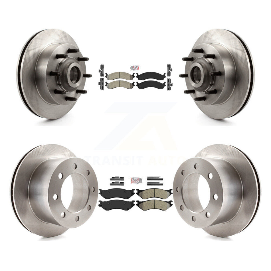 Front Rear Semi-Metallic Pads And Disc Brake Rotors Hub Kit For 2001-2002 Dodge Ram 2500 K8A-105841