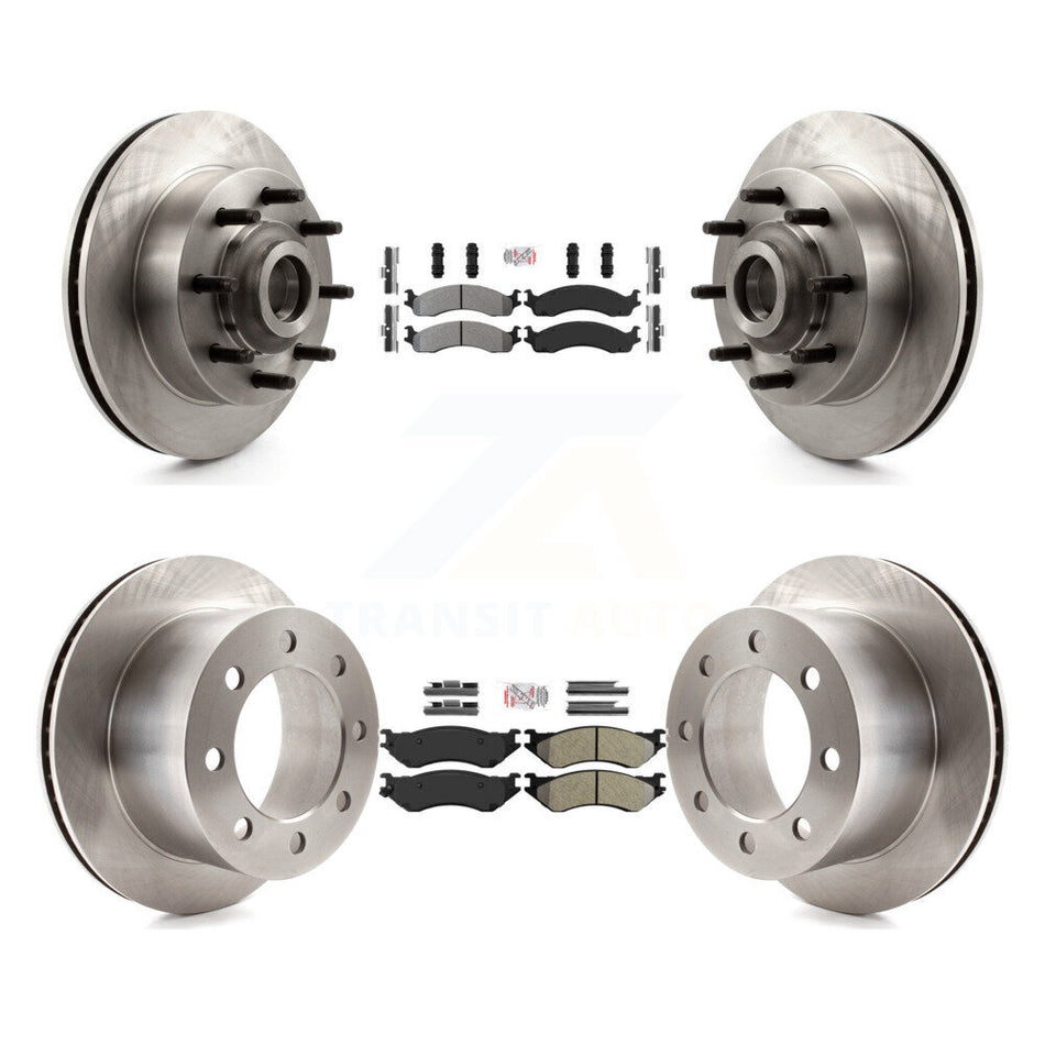Front Rear Semi-Metallic Pads And Disc Brake Rotors Hub Kit For 2001-2002 Dodge Ram 2500 K8A-105842