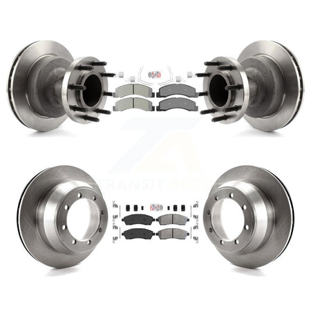 Front Rear Semi-Metallic Pad Disc Brake Rotors Hub Assembly Kit For Ford F-350 Super Duty K8A-105843