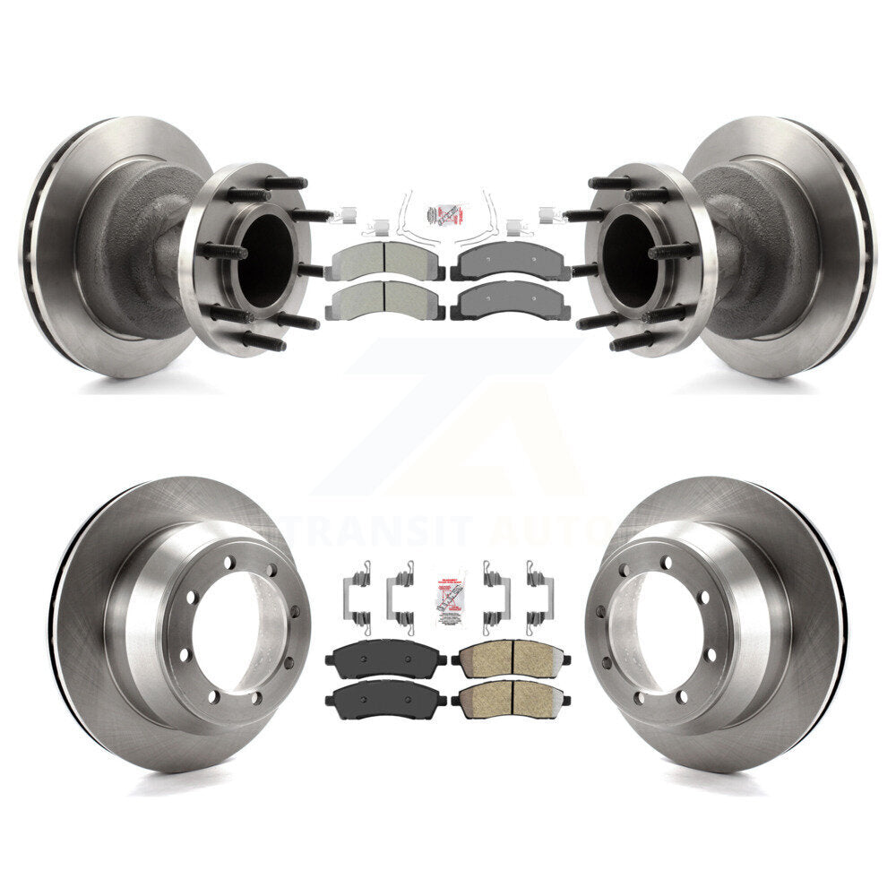 Front Rear Semi-Metallic Pad Disc Brake Rotors Hub Assembly Kit For Ford F-350 Super Duty K8A-105845