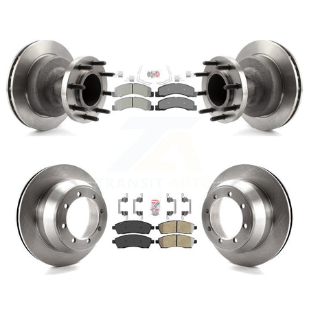 Front Rear Semi-Metallic Pad Disc Brake Rotors Hub Assembly Kit For Ford F-350 Super Duty K8A-105845