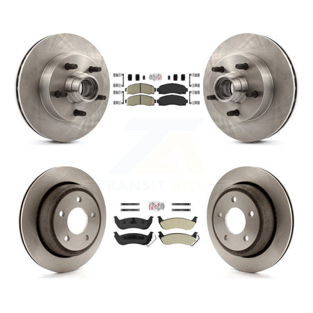 Front Ceramic Rear Semi-Metallic Pad & Disc Brake Rotors Hub Assembly Kit For Mazda B2300 K8A-105848