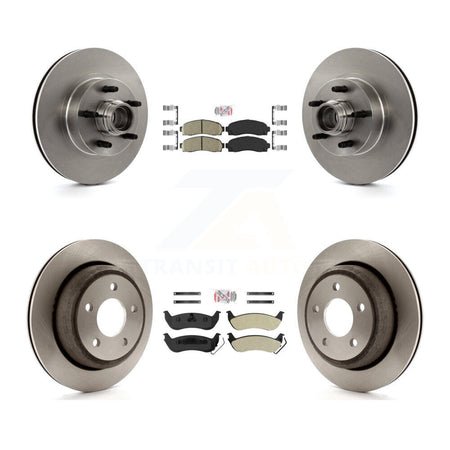 Front Ceramic Rear Semi-Metallic Pad & Disc Brake Rotors Hub Assembly Kit For Mazda B2300 K8A-105849
