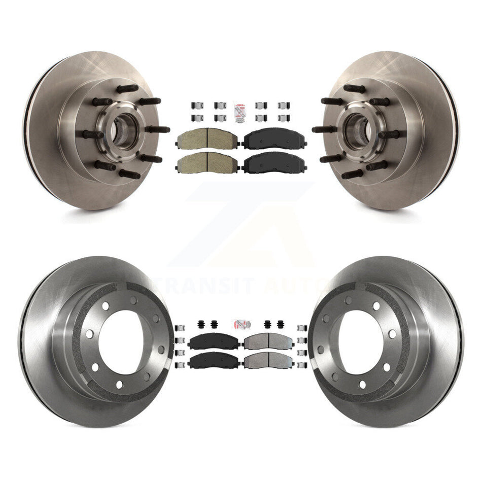Front Rear Semi-Metallic Pad Disc Brake Rotors Hub Assembly Kit For Ford F-350 Super Duty K8A-105851