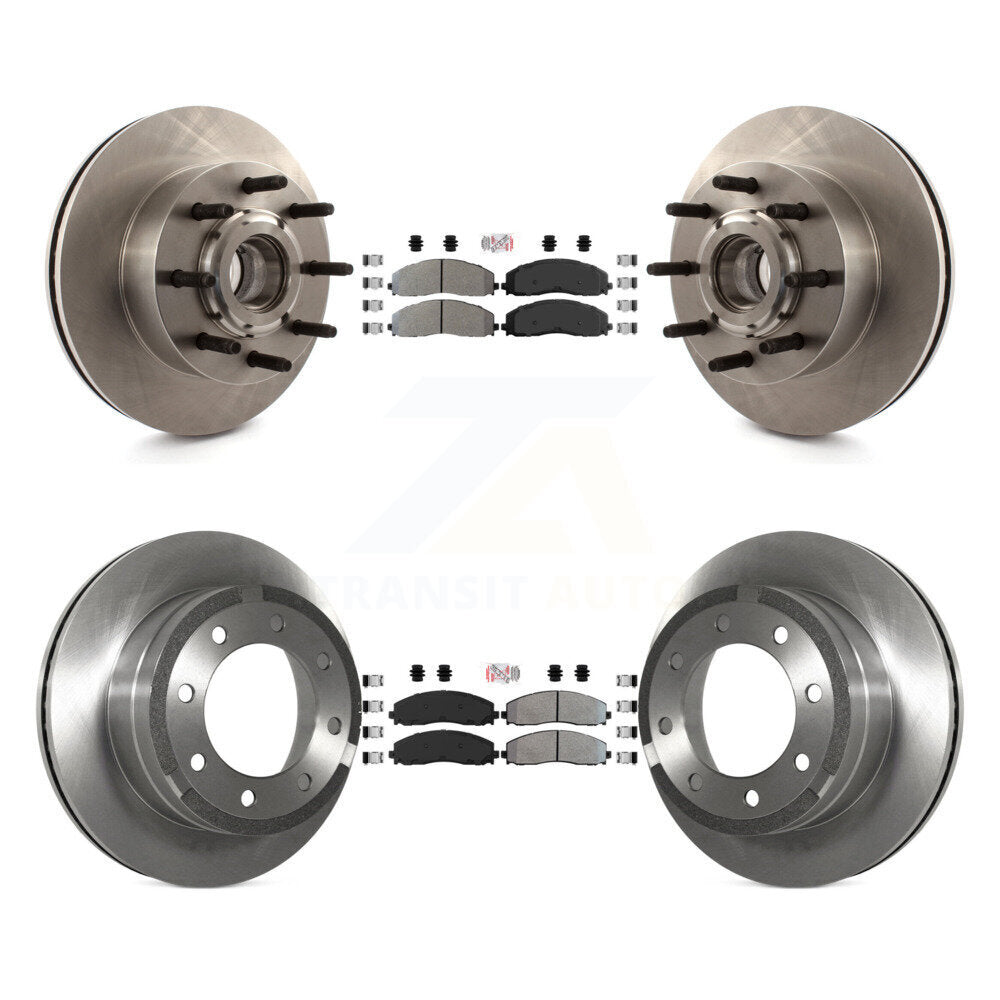 Front Rear Semi-Metallic Pad Disc Brake Rotors Hub Assembly Kit For Ford F-350 Super Duty K8A-105852