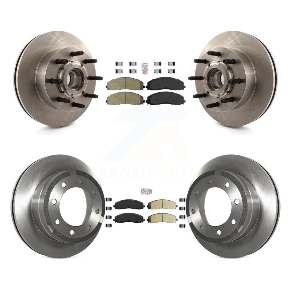 Front Rear Semi-Metallic Pad Disc Brake Rotors Hub Assembly Kit For Ford F-350 Super Duty K8A-105853