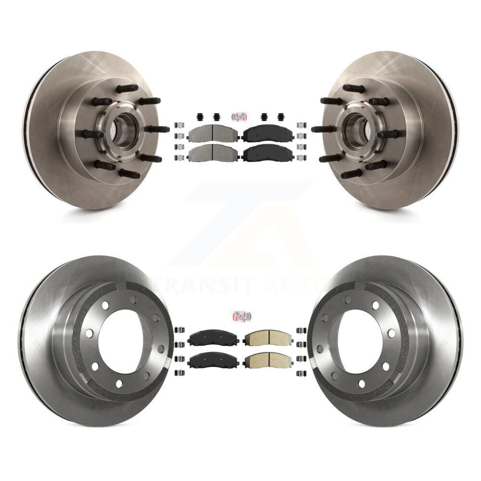 Front Rear Semi-Metallic Pad Disc Brake Rotors Hub Assembly Kit For Ford F-350 Super Duty K8A-105854