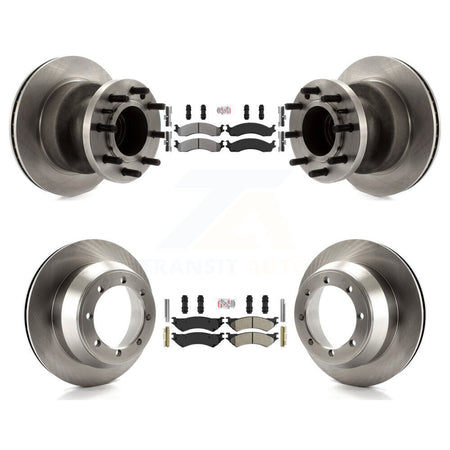 Front Rear Semi-Metallic Pad Brake Rotor Hub Kit For Ford E-350 Super Duty Econoline Club K8A-105868