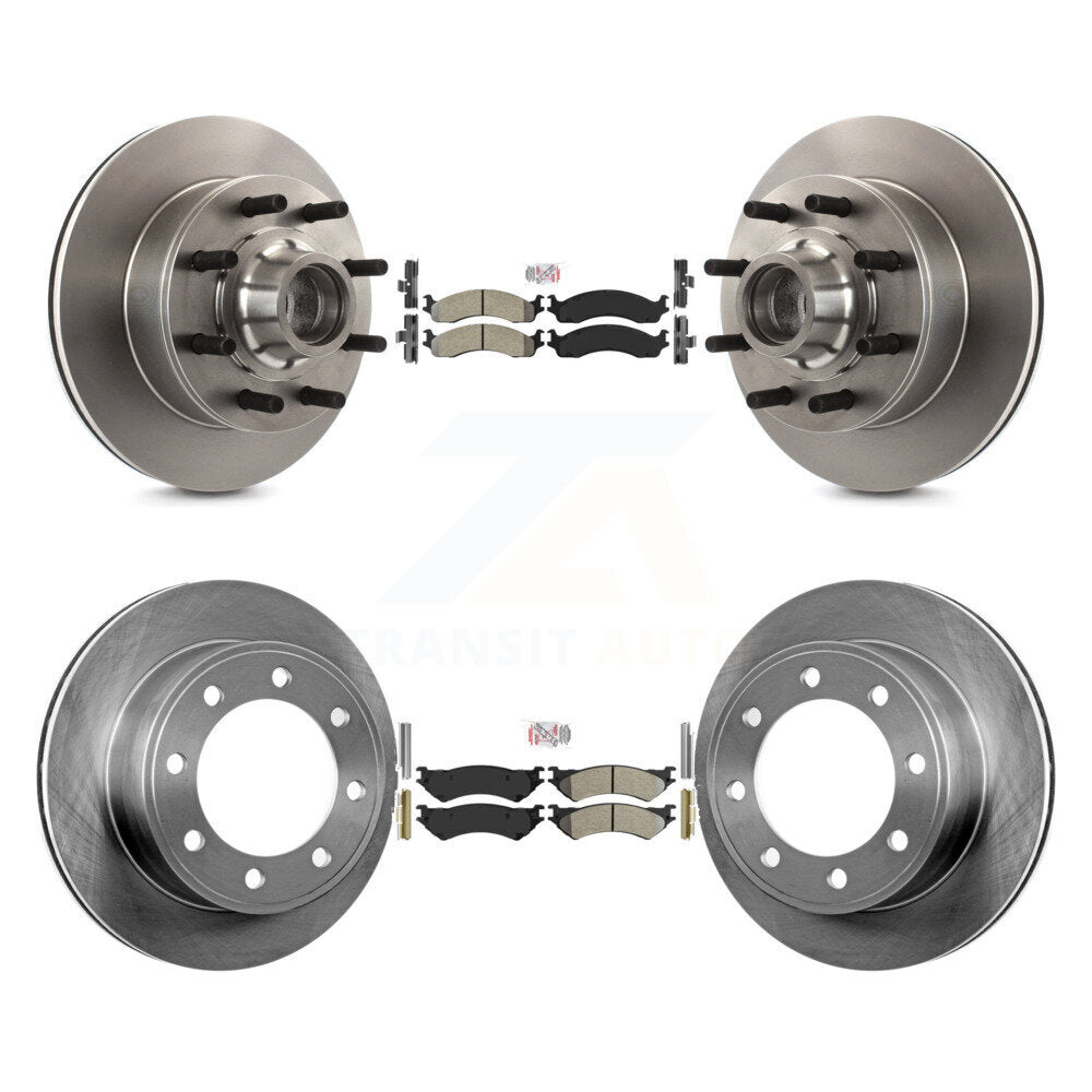 Front Rear Semi-Metallic Pad & Brake Rotors Kit For Ford E-350 Super Duty Econoline E-250 K8A-105869