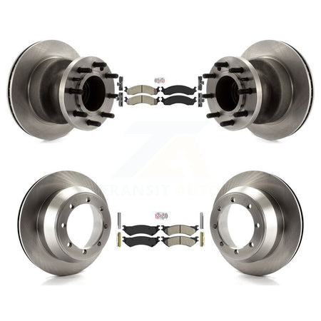 Front Rear Semi-Metallic Pad Brake Rotor Hub Kit For Ford E-350 Super Duty Econoline Club K8A-105873