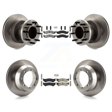 Front Rear Semi-Metallic Pad Brake Rotor Hub Kit For Ford E-350 Super Duty Econoline Club K8A-105874