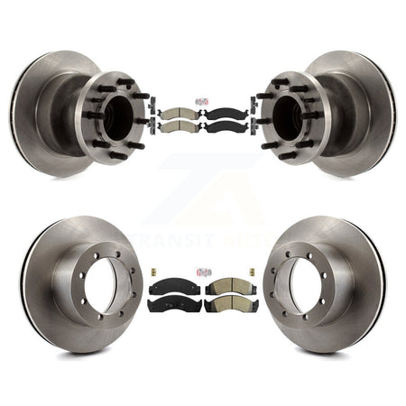 Front Rear Semi-Metallic Pad Disc Brake Rotor Hub Kit For Ford E-450 Super Duty Econoline K8A-105875