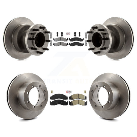 Front Rear Semi-Metallic Pad Disc Brake Rotor Hub Kit For Ford E-450 Super Duty Econoline K8A-105876