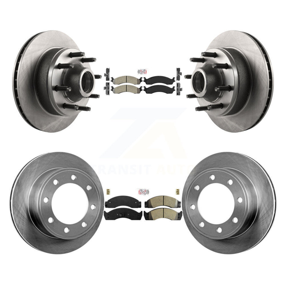 Front Rear Semi-Metallic Pads And Disc Brake Rotors Hub Kit For Ford Econoline Super Duty K8A-105879