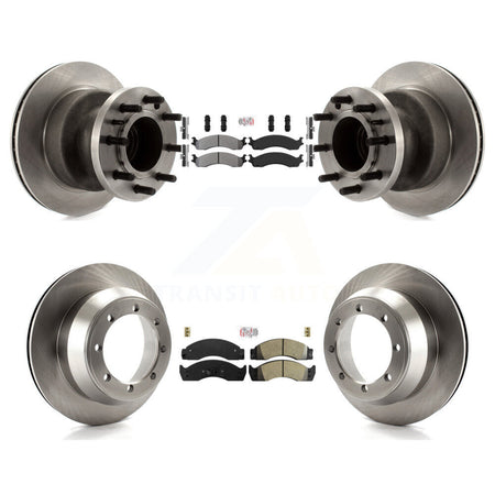 Front Rear Semi-Metallic Pads And Disc Brake Rotors Hub Kit For Ford Econoline Super Duty K8A-105882