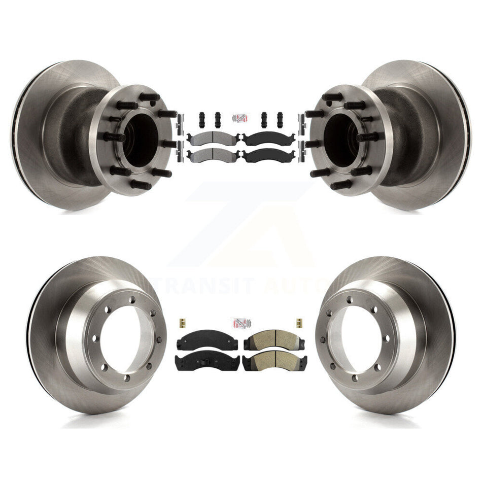 Front Rear Semi-Metallic Pads And Disc Brake Rotors Hub Kit For Ford Econoline Super Duty K8A-105882