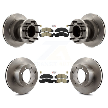 Front Rear Semi-Metallic Pad Disc Brake Rotor Hub Kit For Ford E-450 Econoline Super Duty K8A-105885