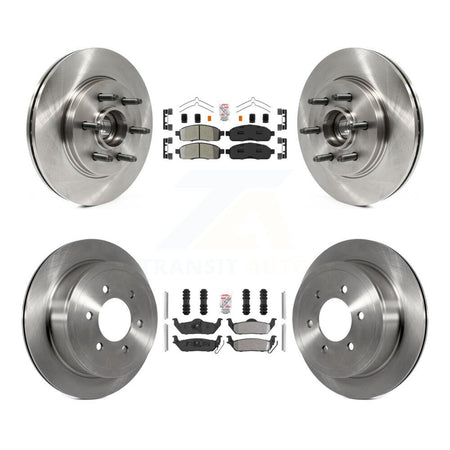 Front Rear Semi-Metallic Pad Disc Brake Rotors Hub Kit For Ford F-150 Lincoln Mark LT RWD K8A-105897