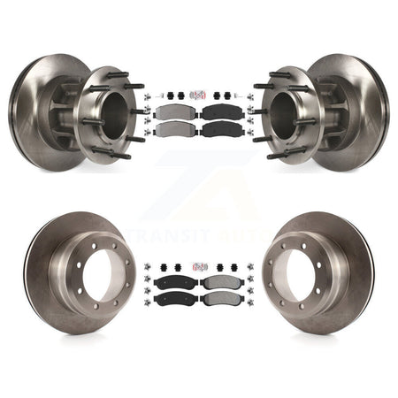 Front Rear Semi-Metallic Pad Disc Brake Rotors Hub Kit For 2012 Ford F-350 Super Duty RWD K8A-105910