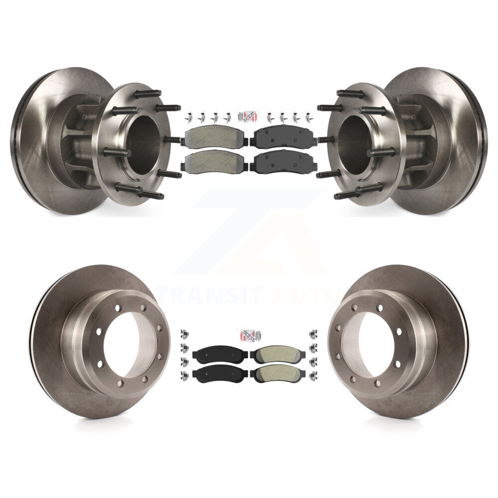 Front Rear Semi-Metallic Pad Disc Brake Rotor Kit For 2009-2010 Ford F-350 Super Duty RWD K8A-105911