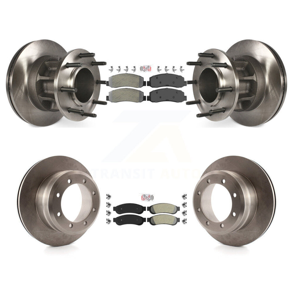 Front Rear Semi-Metallic Pad Disc Brake Rotor Kit For 2009-2010 Ford F-350 Super Duty RWD K8A-105911