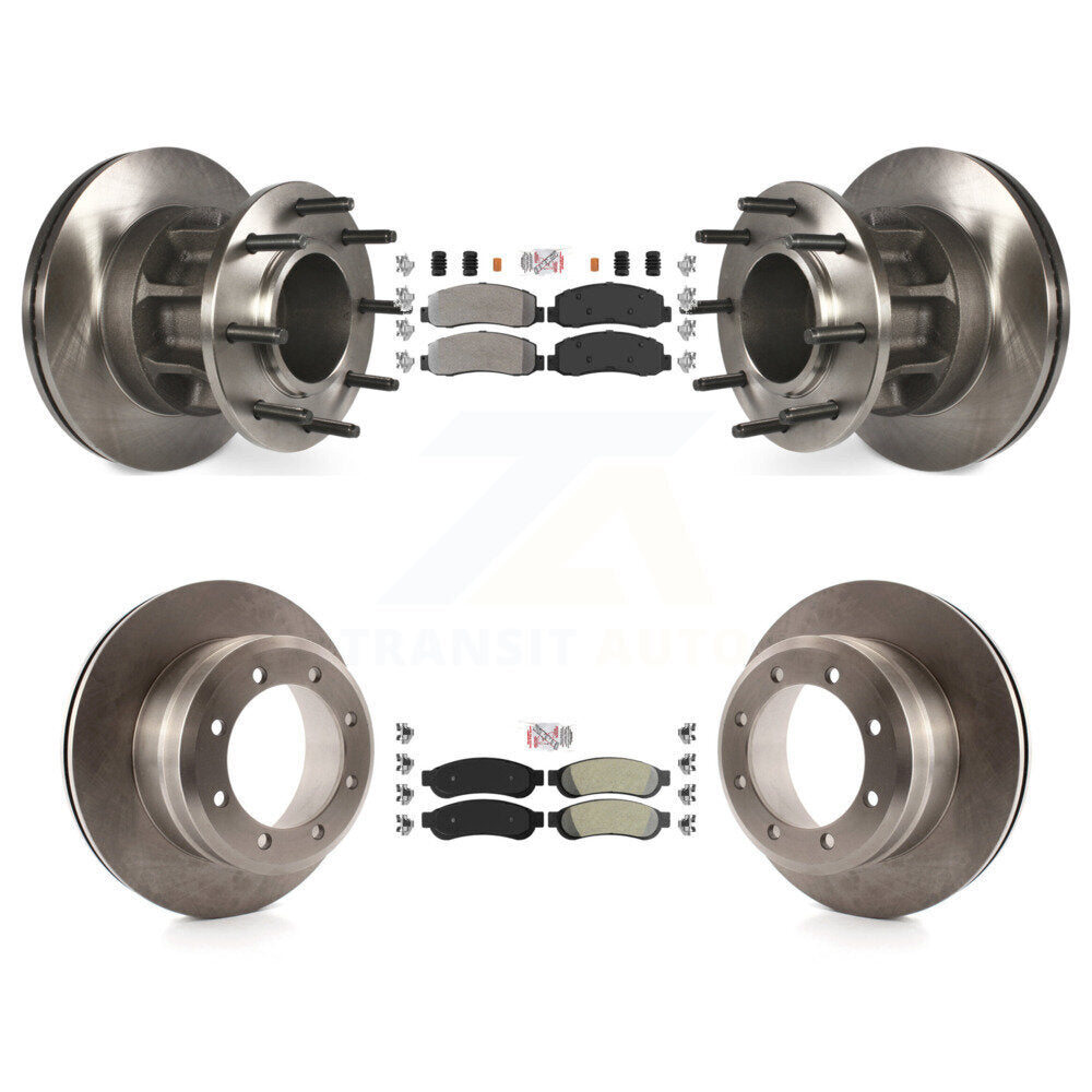 Front Rear Semi-Metallic Pad Disc Brake Rotor Kit For 2009-2010 Ford F-350 Super Duty RWD K8A-105912