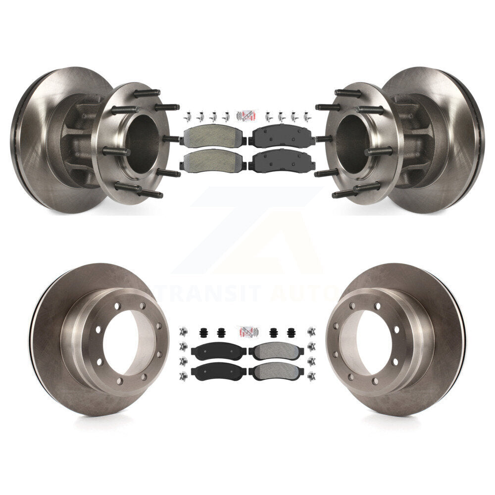 Front Rear Semi-Metallic Pad Disc Brake Rotor Kit For 2009-2010 Ford F-350 Super Duty RWD K8A-105913