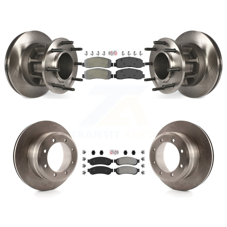 Front Rear Semi-Metallic Pad Disc Brake Rotor Kit For 2009-2010 Ford F-350 Super Duty RWD K8A-105913