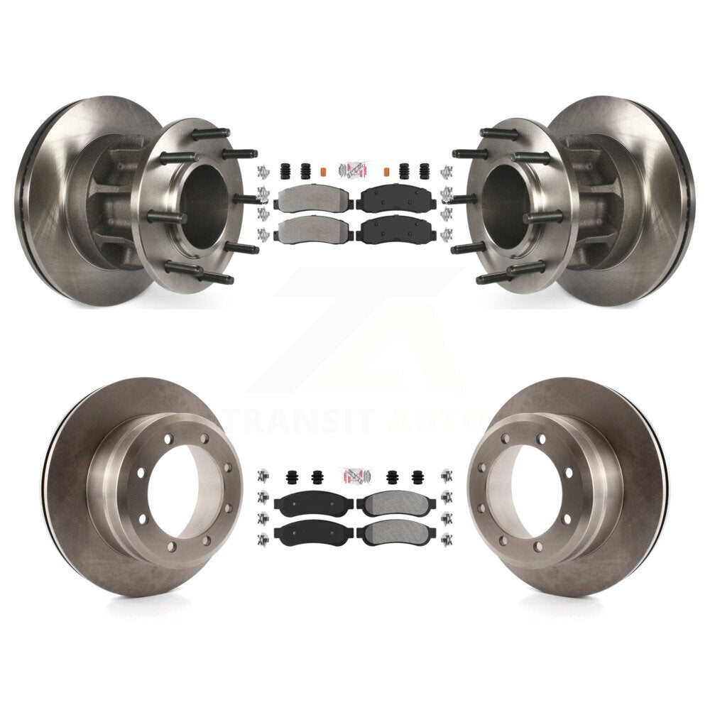 Front Rear Semi-Metallic Pad Disc Brake Rotor Kit For 2009-2010 Ford F-350 Super Duty RWD K8A-105914