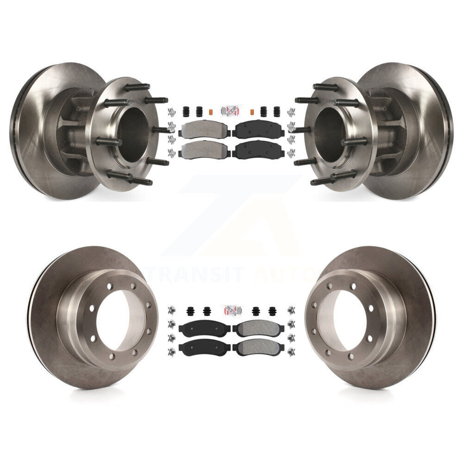 Front Rear Semi-Metallic Pad Disc Brake Rotor Kit For 2009-2010 Ford F-350 Super Duty RWD K8A-105914
