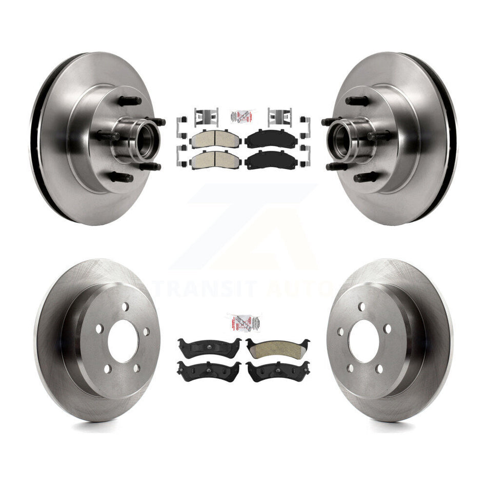 Front Rear Semi-Metallic Pads And Disc Brake Rotors Hub Assembly Kit For Ford Ranger K8A-105920