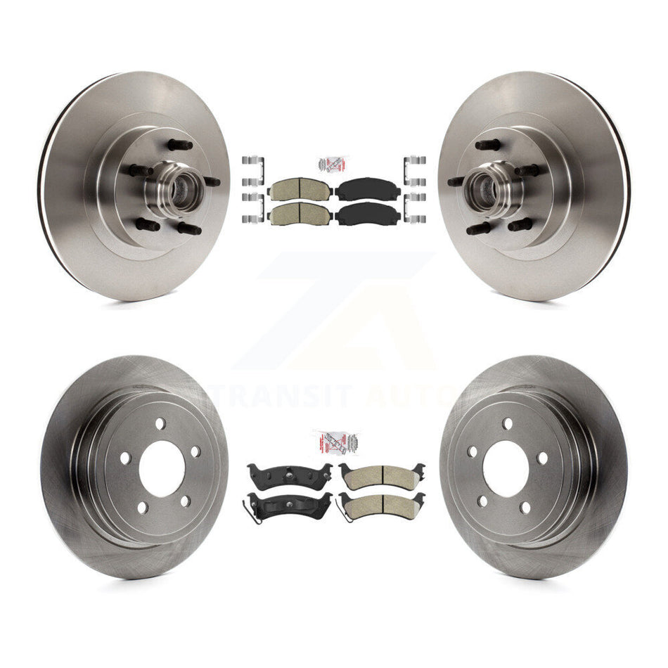 Front Ceramic Rear Semi-Metallic Pad Brake Rotor Hub Kit For Ford Explorer Sport Trac RWD K8A-105923