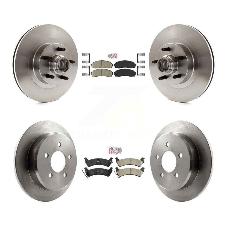 Front Ceramic Rear Semi-Metallic Pad Brake Rotor Hub Kit For Ford Explorer Sport Trac RWD K8A-105925