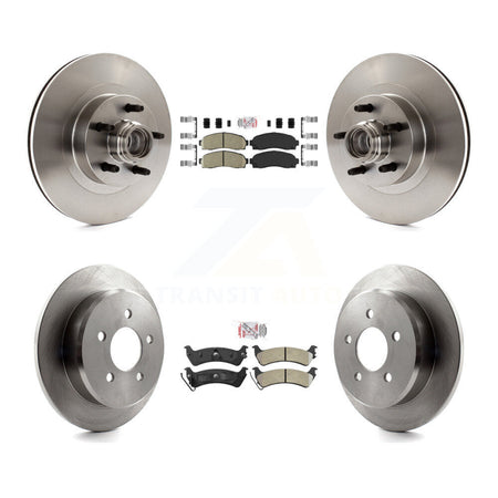 Front Ceramic Rear Semi-Metallic Pad Brake Rotor Hub Kit For Ford Explorer Sport Trac RWD K8A-105926