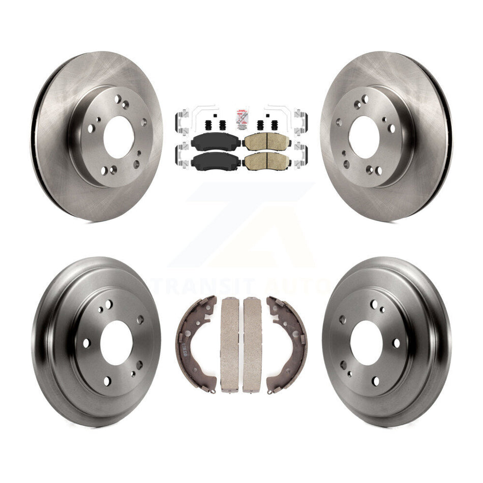 Front Rear Brake Rotor Ceramic Pad & Drum Kit For Honda Civic LX with Manual transmission K8A-105939
