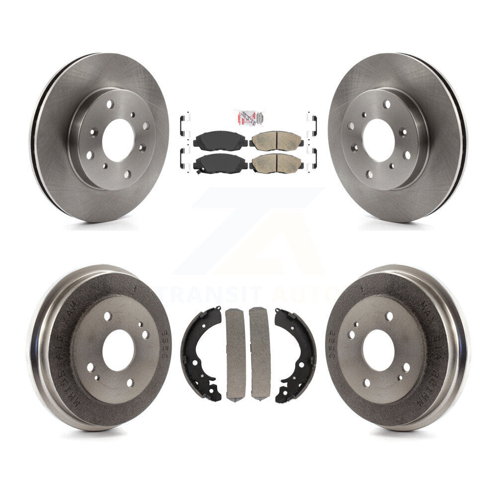 Front Rear Brake Rotors Ceramic Pad & Drum Kit For 1998-2002 Honda Accord Sedan with 2.3L K8A-105942