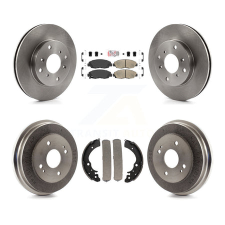 Front Rear Brake Rotors Ceramic Pad & Drum Kit For 1998-2002 Honda Accord Sedan with 2.3L K8A-105943