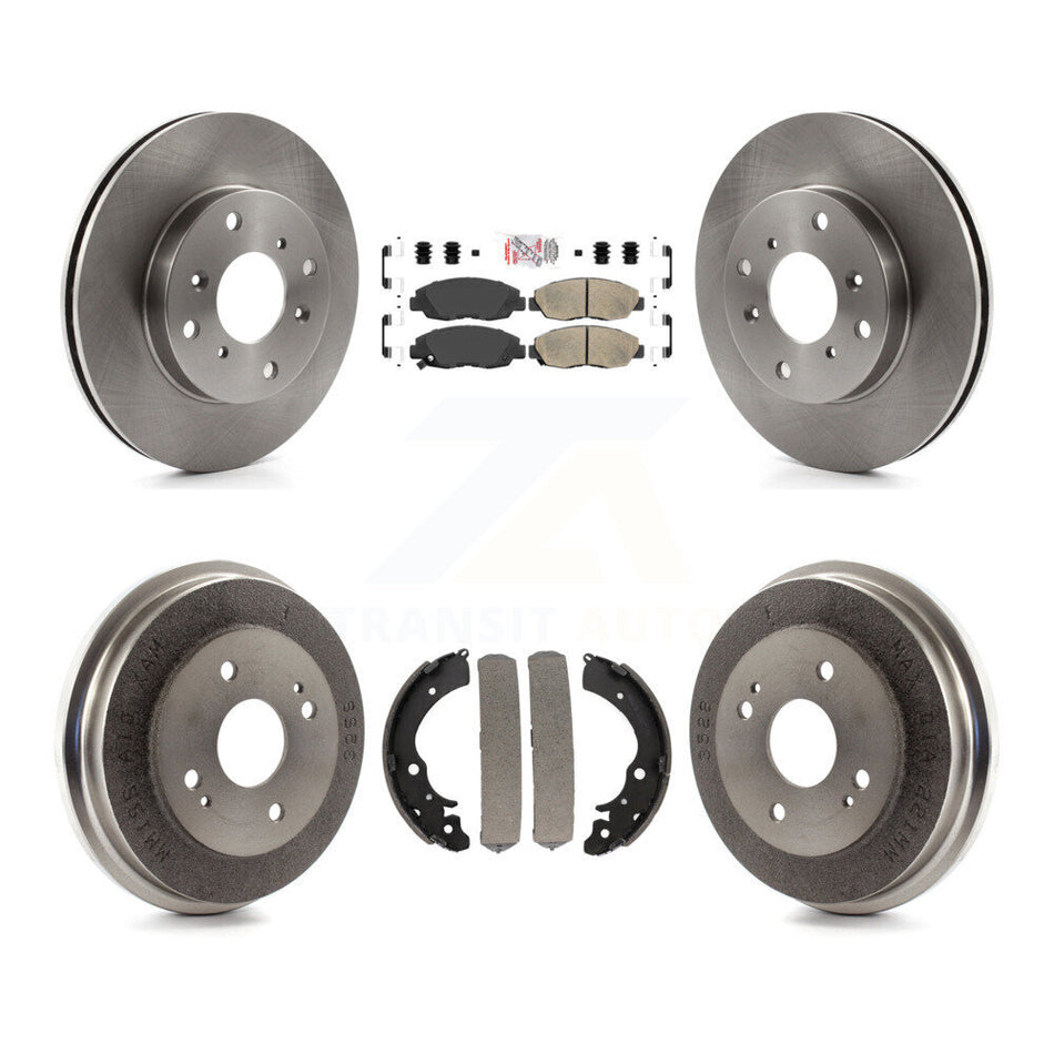 Front Rear Brake Rotors Ceramic Pad & Drum Kit For 1998-2002 Honda Accord Sedan with 2.3L K8A-105943