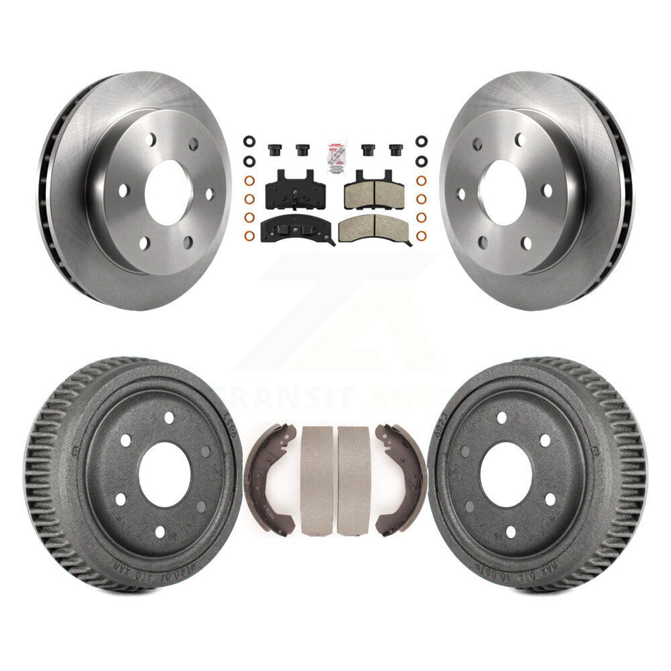 Front Rear Brake Rotors Semi-Metallic Pad & Drum Kit For GMC Yukon With 10" Diameter K8A-105945