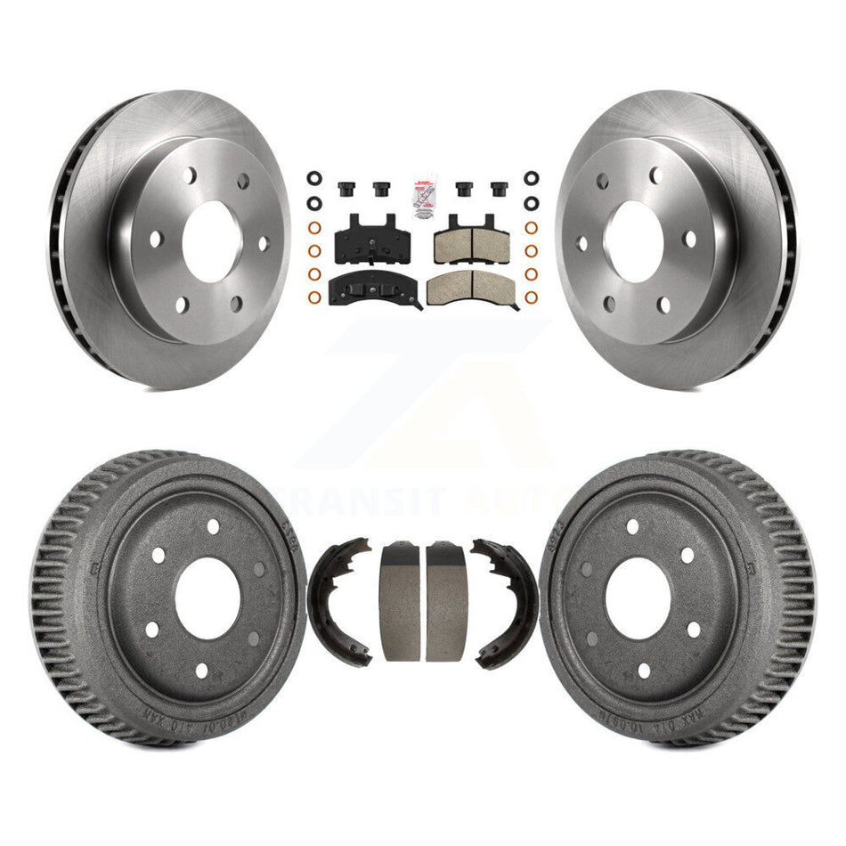 Front Rear Brake Rotors Semi-Metallic Pad & Drum Kit For GMC Yukon With 11" Diameter K8A-105946