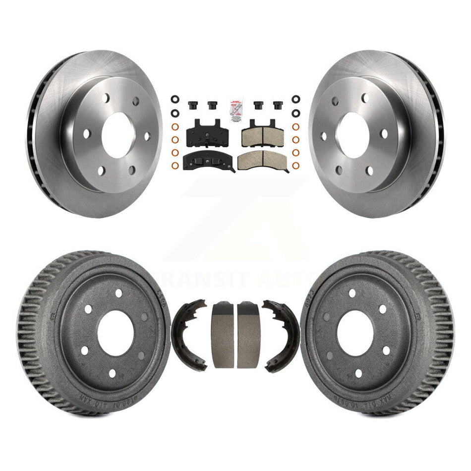 Front Rear Brake Rotors Semi-Metallic Pad & Drum Kit For GMC Yukon With 11" Diameter K8A-105947