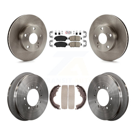 Front Rear Brake Rotors Ceramic Pad Drum Kit For 2015 Toyota Tacoma 4WD With 5 Lug Wheels K8A-105957