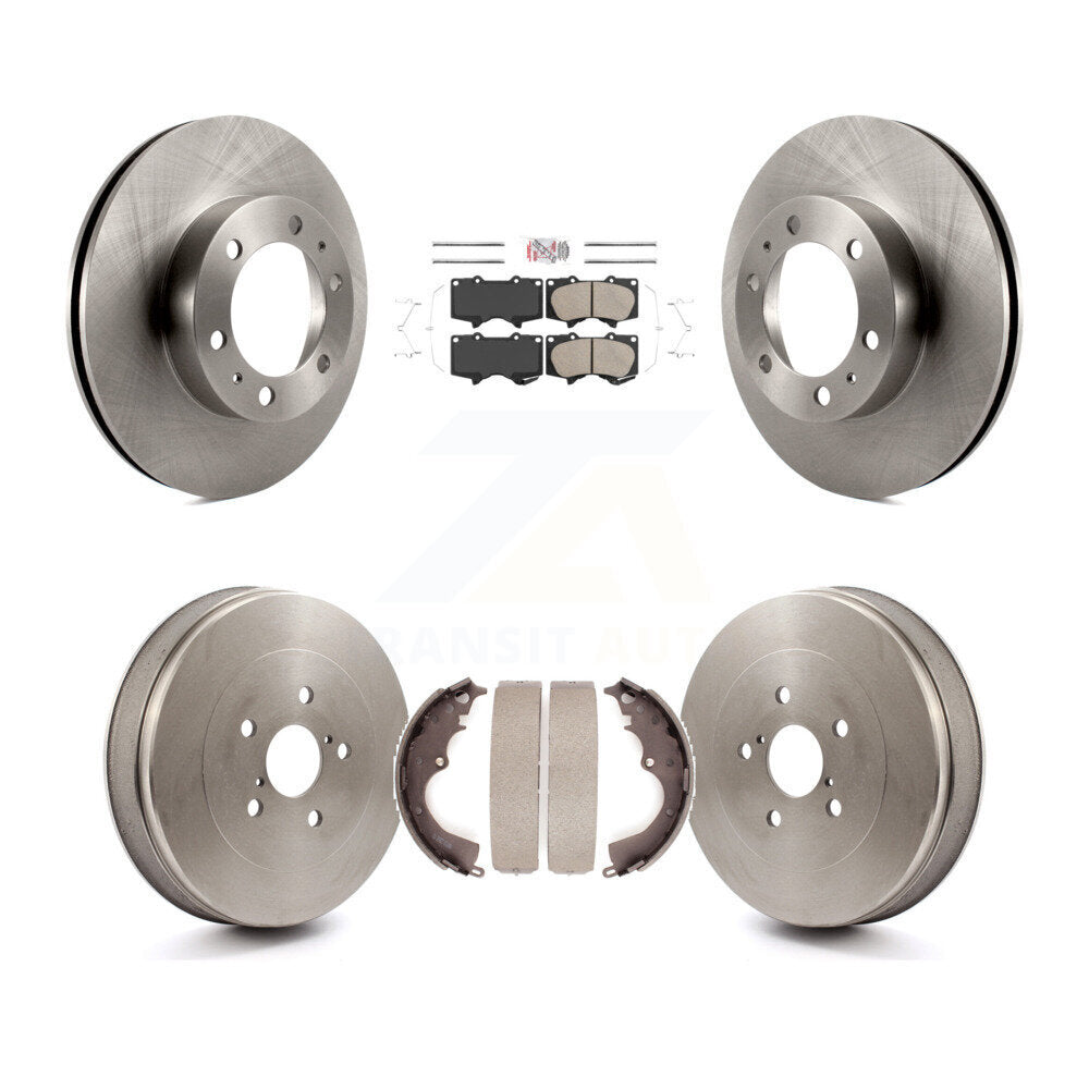 Front Rear Brake Rotors Ceramic Pad Drum Kit For 2015 Toyota Tacoma RWD With 6 Lug Wheels K8A-105959