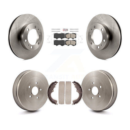 Front Rear Brake Rotors Ceramic Pad Drum Kit For 2015 Toyota Tacoma RWD With 6 Lug Wheels K8A-105959