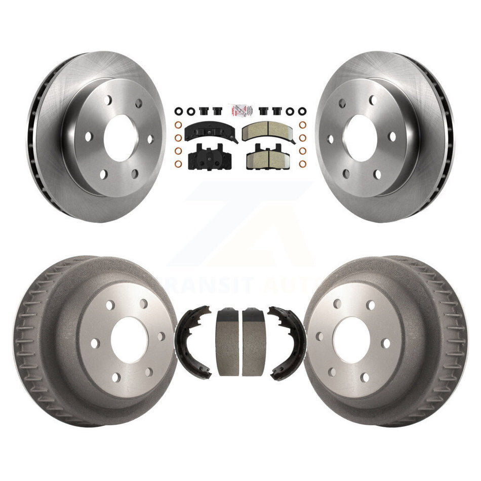 Front Rear Brake Rotor Semi-Metallic Pad & Drum Kit For Chevrolet K2500 With 6 Lug Wheels K8A-105963