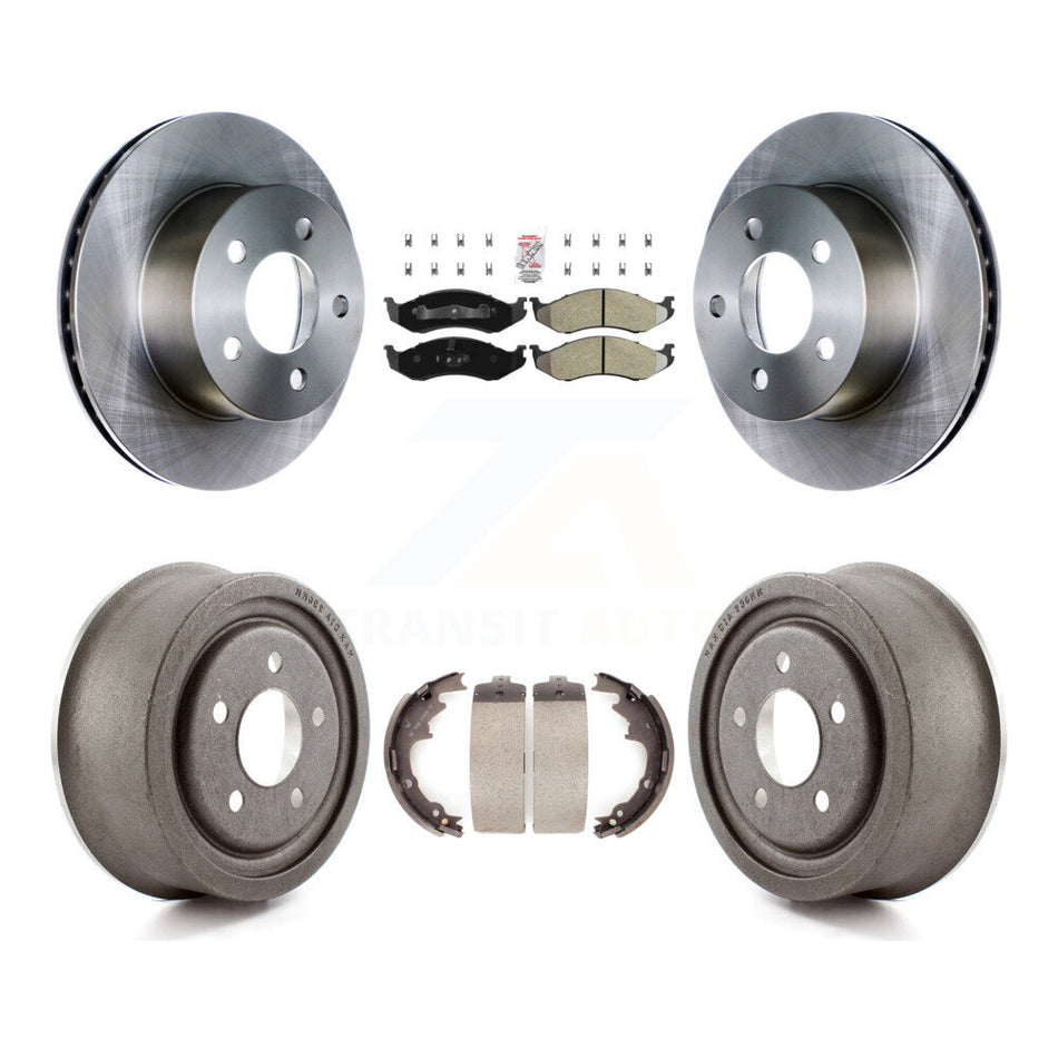 Front Rear Disc Brake Rotors Semi-Metallic Pads And Drum Kit For Jeep TJ K8A-105975