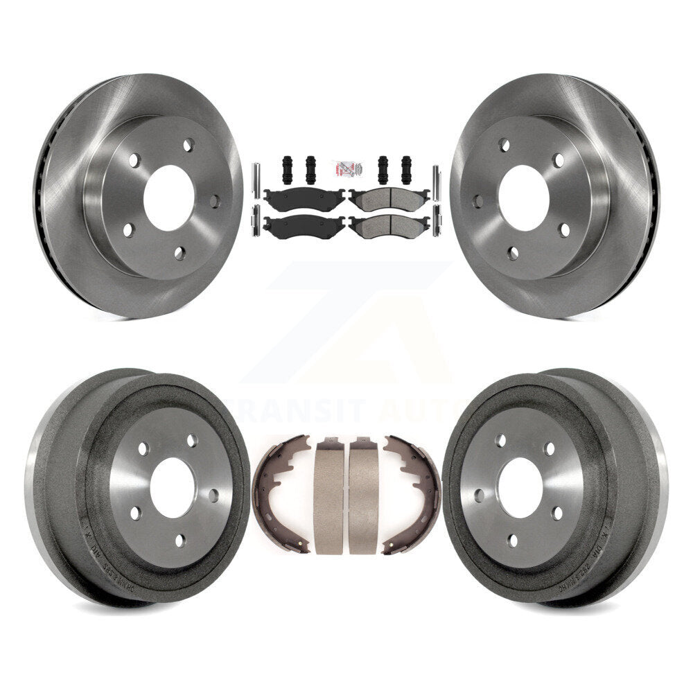 Front Rear Disc Brake Rotor Semi-Metallic Pad & Drum Kit For 2000-2001 Dodge Ram 1500 RWD K8A-105976